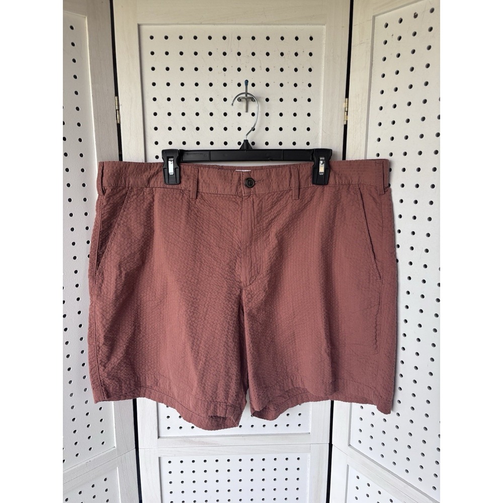 Gap Men's 38 Essential Khaki 7" Shorts‎ Textured Gauze Rust 100% Cotton